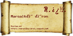 Marsalkó Áron névjegykártya