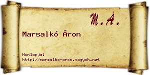 Marsalkó Áron névjegykártya