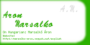 aron marsalko business card